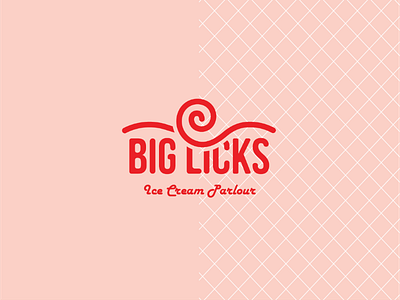 Big Licks logo concept branding coffee shop flstdesign ice cream logo logomark logotype pastel rebranding simple design waffle