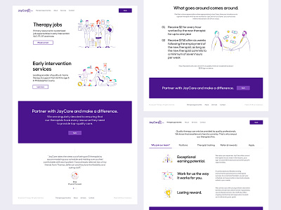 JayCare Therapy website early intervention therapy ui ux website