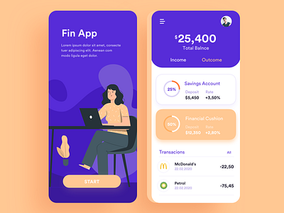 Fin App Concept app app design application design finance app fintech illustration ui ux