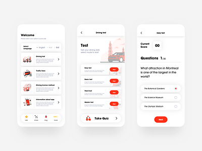 RTA Theory Test - Mobile app concept