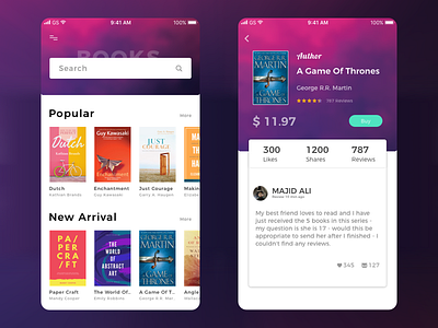 Book Review App Design app design ui ux