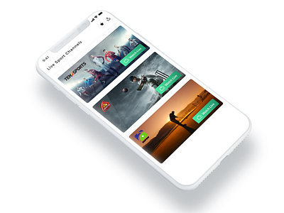 Live Sports Channels App Design