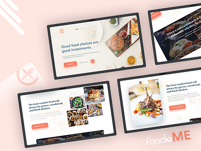 foodieME - Restaurant Landing Page 2019 design food mockup restaurant ui ux webdesign