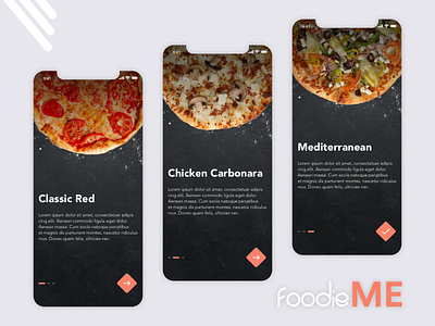 foodieME - App  onboarding screens