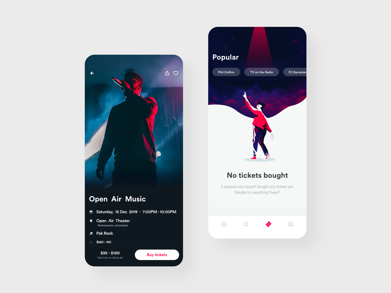 Concert Ticketing App Concept by Majid Ali 🇵🇰 on Dribbble