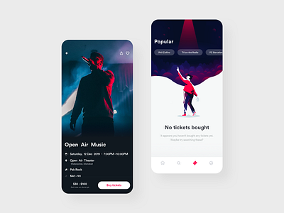 Concert Ticketing App Concept 2019 app app design application concert design mockup ui ux