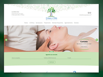Corpo e Vida Quiropraxia Website blue chiropractic green php responsive website