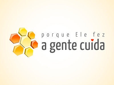 A Gente Cuida Logo beehive collaboration logo optimism orange red simplicity yellow