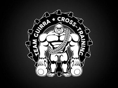 Team Guirra Logo black cross fit drawing fit gorilla logo white