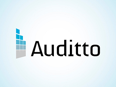 Auditto Logo blue digital grey logo technology