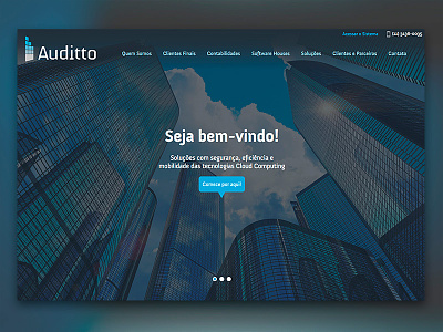Auditto Website city responsive single page skyscraper technology website