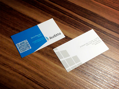 Auditto Business Card blue business card clean technology