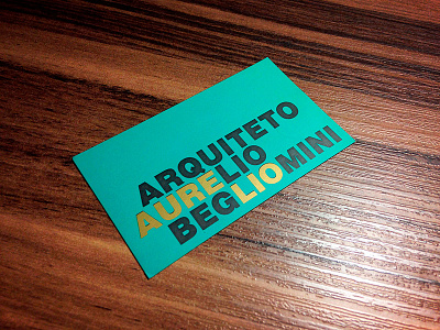 Aurelio Begliomini Business Card architect blue card gold luxury