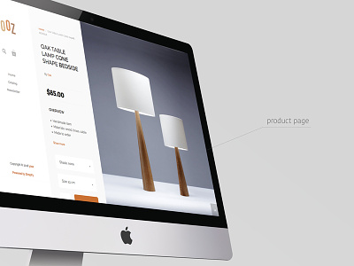 UI design for Yozz Shop product page