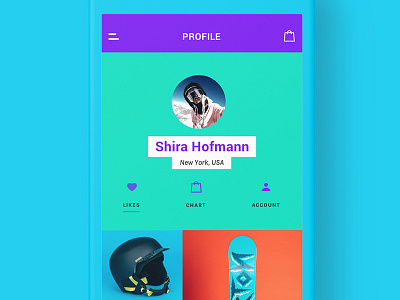 Profile - Snowhills Snowboard App application e commerce snowboard sport ui design