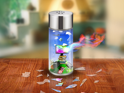 Creativity Inside a Salt Shaker art design photorealism photoshop