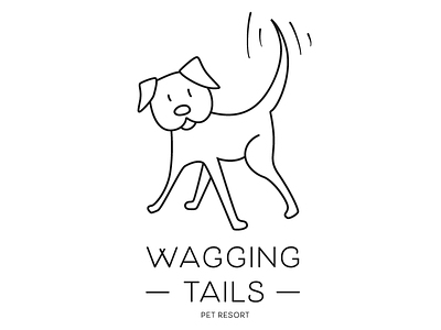 Wagging Tails Pet Resort graphic design logo typography
