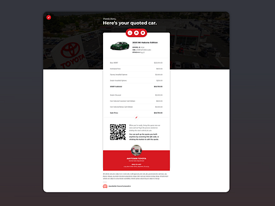 New Car Quote Builder Feature UI automotive automotive quote automotive retail car quote design new car pricing table quote table ui