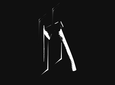 Podcast Episode Art axe branding door figma flat hatchet horror illustration intruder podcast vector