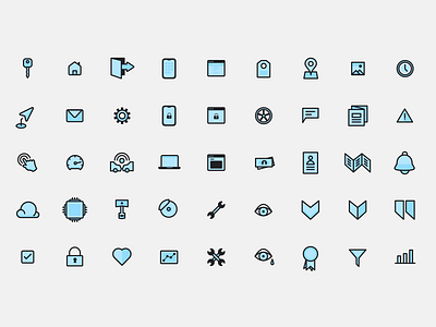 Black & Blue Icon Set design flat icon illustration minimal sketchapp ui vector web