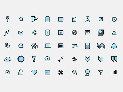 Black & Blue Icon Set