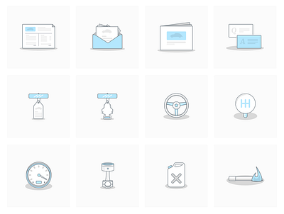 Automotive Icon Set design icon illustration minimal sketchapp ui vector web website