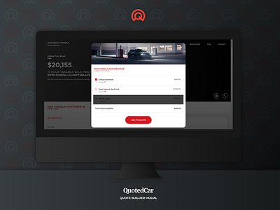 Automotive Retailing UI Quote Builder Modal design sketchapp ui ux web