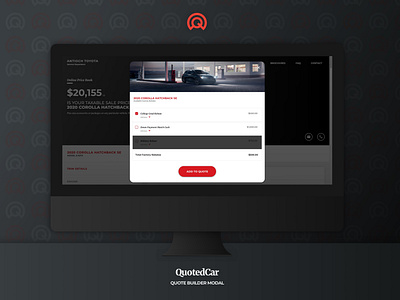 Automotive Retailing UI Quote Builder Modal