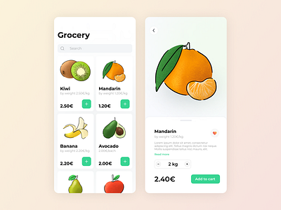 Grocery Organic Fruits App Design