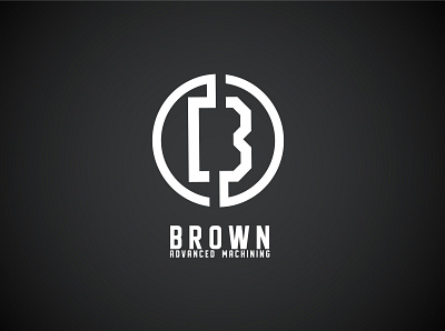 Brown Advanced Machining art branding design flat icon illustrator logo minimal typography vector