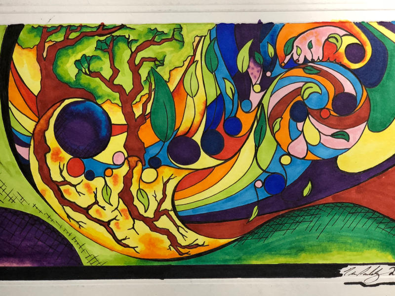 Rainbow Abstraction abstract colorful rainbow artist marker illustration