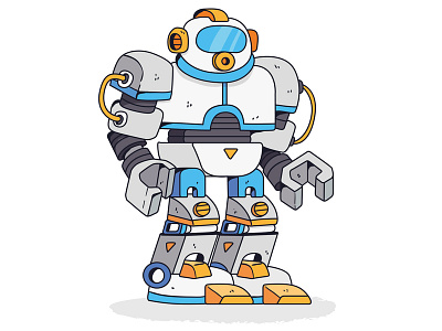 Big robot drawing illustration illustrator keuj robot vector