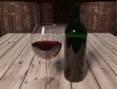 3d render wine 3d modeling blender3d composition concept art illustration
