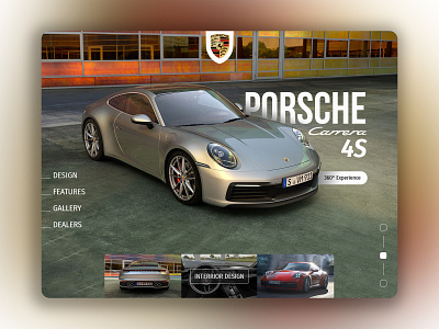 Porsche 911 Carrera 4S car creative interface landing page design landingpage porsche website design