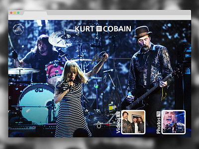 Hall of Fame Kurt Cobain blue flat grunge gui kurt cobain minimal nirvana one page onepage rock ui