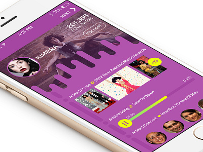 Artist Profile app art artist green mobile musician pink profile purple yellow