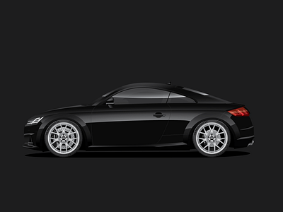 Audi TT 8S Illustration audi automobile automotive black illustration vector
