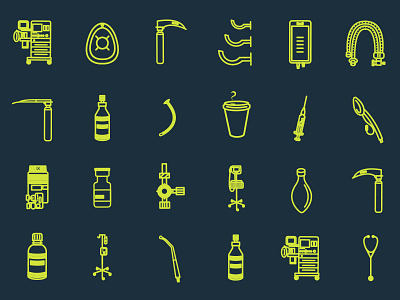 Anesthesia Icons clean graphicdesign illustration logo medical surgery