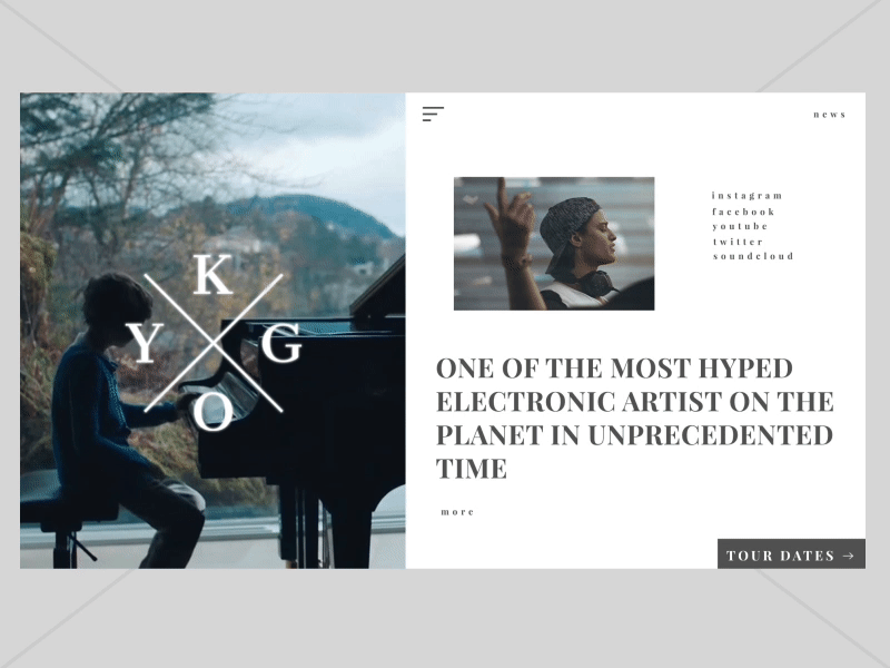 Kygo Website Concept