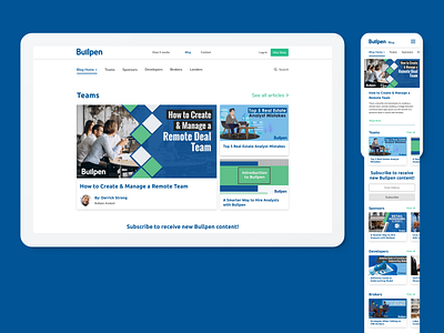 Bullpen Responsive Design - Blog blog design mobile web design responsive design web design websites