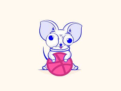 A pup named Bowser chihuahua crazy dog dribbble first post illustraion puppy