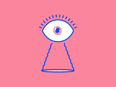 I see you abduction alien aliens blue eye eyeball eyes illustration pink space