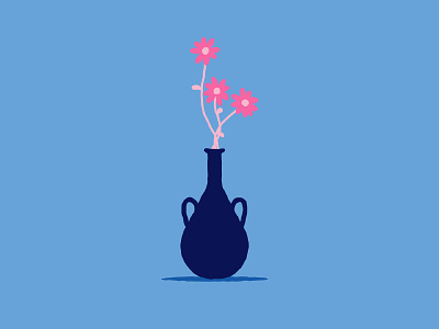 The Flower Pot design floral flower flower pot flowers illustration min minimal minimalism pink pot