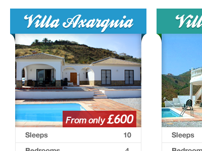Villa Site blue clean holiday modern red spain turquoize ui villa white