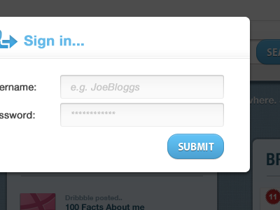 Sign in.. blue button clean design field form input login minimal ui