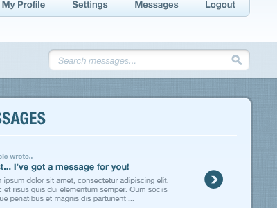 Search messages... blue button clean design field form input login minimal search ui