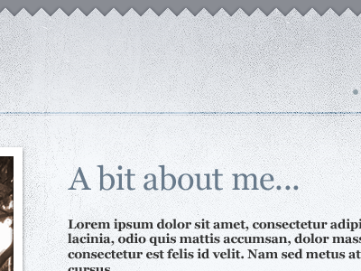 A bit about me.. about design header texture ui web