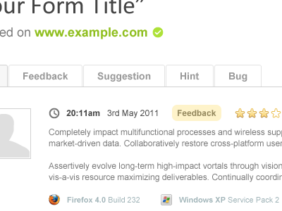 Form Feedback clean feedback firefox icons minimal rating ui white winxp