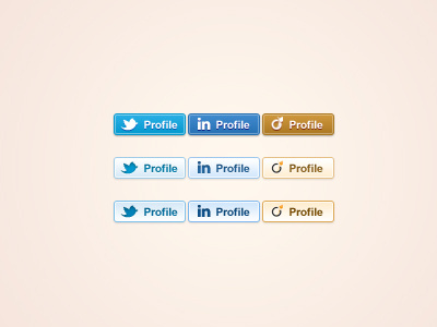 Mini Profile Icons linkedin social twitter ui design viadeo