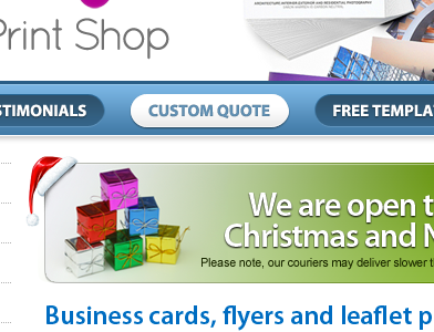 Printing Company blue business cards christmas clean flyers green leaflets modern new year print